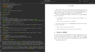 Example Document opened in Setzer