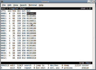 simple hex editor with a pico-style interface