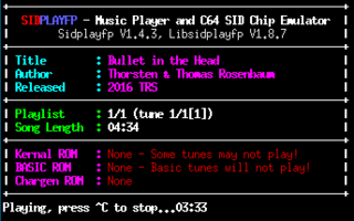 Fork of sidplay2, a C64 and C128 music player