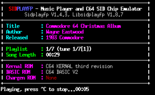 sidplayfp playing "Commodore 64 Chrismas Album"