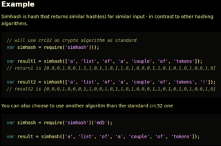generate similarity hashes to find nearly duplicate files