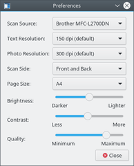 Simple-Scan preferences window (Debian Unstable with gtk3-engines-breeze)
