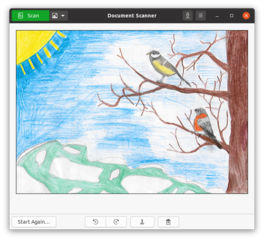Document Scanner main window, after scanning one page