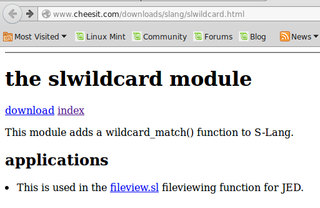 adds a wildcard match function to S-Lang