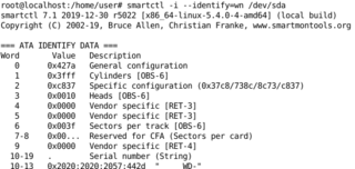 smartctl -i --identify=wn /dev/sda