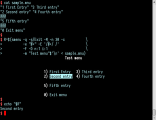 A very simple menu example.