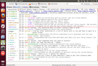 Main Window of Smuxi 0.8.11 on Unity