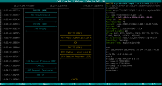 Ncurses SIP Messages flow viewer