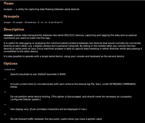 Captures communication between two external serial devices