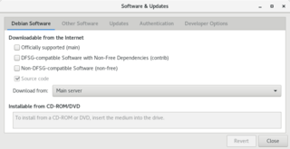 manage the repositories that you install software from (gtk)