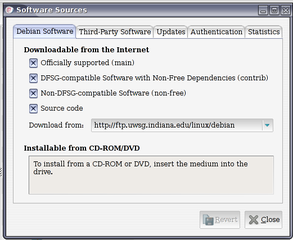 manage the repositories that you install software from (gtk)