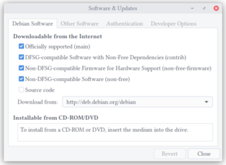 manage the repositories that you install software from (gtk)