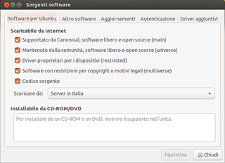 manage the repositories that you install software from (gtk)