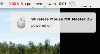 Logitech MX Master 2S+Solaar (power on and power off)