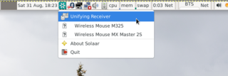 6 from 7 - Logitech Unifying Receiver on, but mice: M325 and MX Master 2S - off