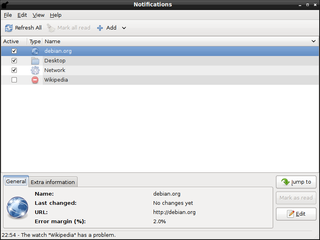 Unobtrusive update notification program