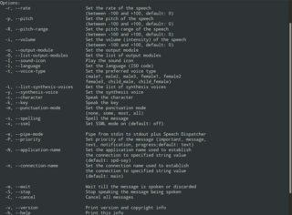 Common interface to speech synthesizers