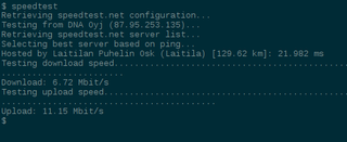 Command line interface for testing internet bandwidth using speedtest.net