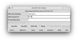 Enhanced TightVNC viewer with SSL/SSH tunnel helper