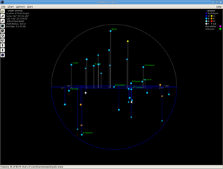 3-dimensional perspective star map viewer