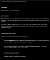 Displays serial port modem status lines