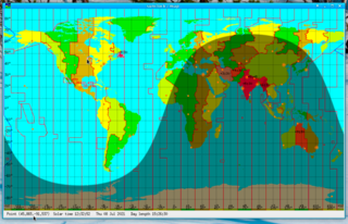fancy clock showing time and geographical data