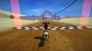 3D arcade racer with a variety of characters, tracks, and modes to play
