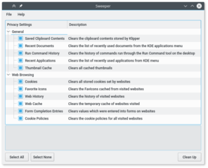 history and temporary file cleaner