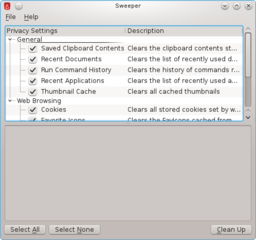 history and temporary file cleaner