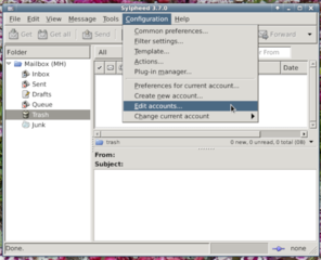 Menu - Configuration - Edit accounts ...