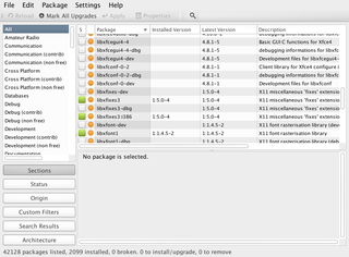 Graphical package manager