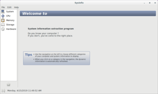 First page on Sysinfo