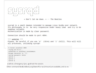small daemon intended to manage Linux SysRq over network