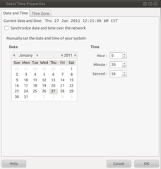 graphical interface for changing system time and date