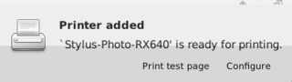 autostart add printer Epson Stylus-Photo-PX640 by GNOME system-config-printer