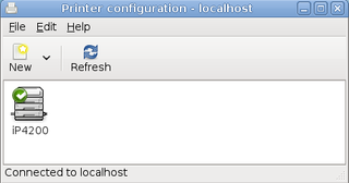 graphical interface to configure the printing system