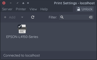 graphical interface to configure the printing system