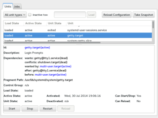 graphical frontend for systemd