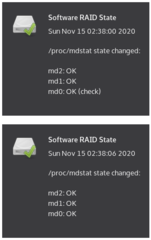 Notifies about Linux Software RAID changes in system tray