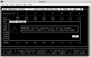 SysV init runlevel configuration tool for the terminal