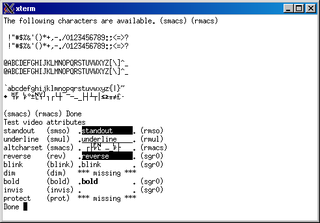 terminfo action checker