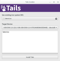 Installer for the Tails live operating system