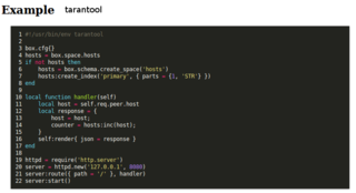 In-memory database with a Lua application server