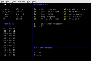 Portable CD player with an ncurses interface