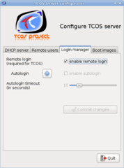 Third tab, GDM/KDM remote login