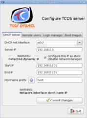 First tab, configure network, DHCP