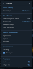 main settings