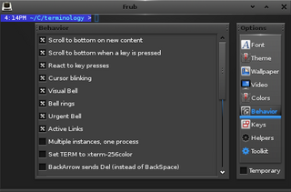Enlightenment efl based terminal emulator