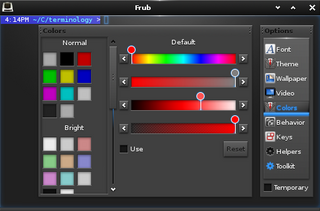 Enlightenment efl based terminal emulator