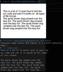tesseract, demonstrating OCR